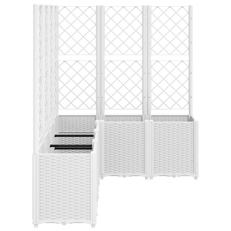 vidaXL fehér polipropilén rácsos kerti ültetőláda 160 x 120 x 140 cm