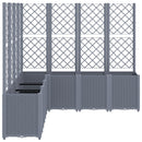 vidaXL szürke polipropilén rácsos kerti ültetőláda 160 x 160 x 140 cm