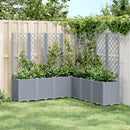 vidaXL szürke polipropilén rácsos kerti ültetőláda 160 x 160 x 140 cm