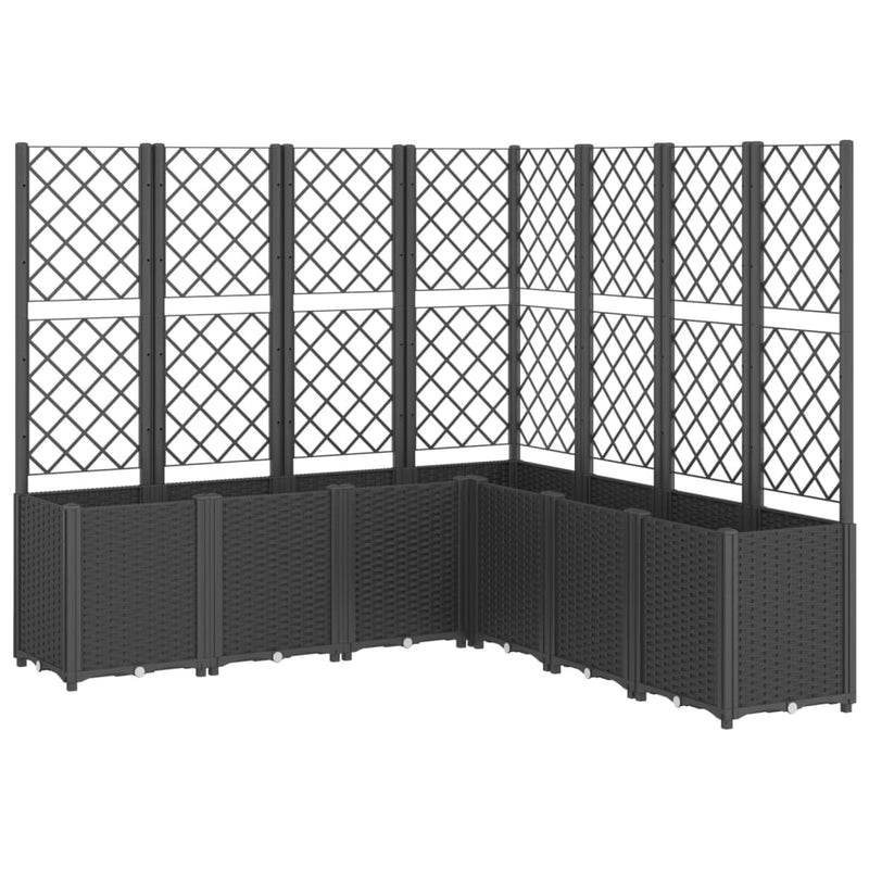 vidaXL fekete polipropilén rácsos kerti ültetőláda 160 x 160 x 140 cm