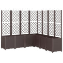vidaXL barna polipropilén rácsos kerti ültetőláda 160 x 160 x 140 cm