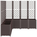 vidaXL barna polipropilén rácsos kerti ültetőláda 160 x 160 x 140 cm