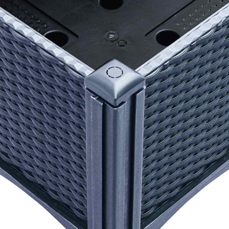 vidaXL kékszürke PP rácsos kerti ültetőláda 80 x 40 x 42 cm