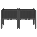 vidaXL fekete PP rácsos kerti ültetőláda 80 x 40 x 42 cm