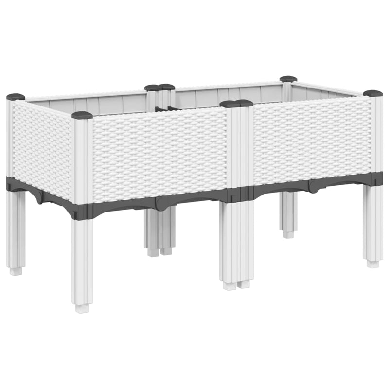 vidaXL fehér PP rácsos kerti ültetőláda 80 x 40 x 42 cm