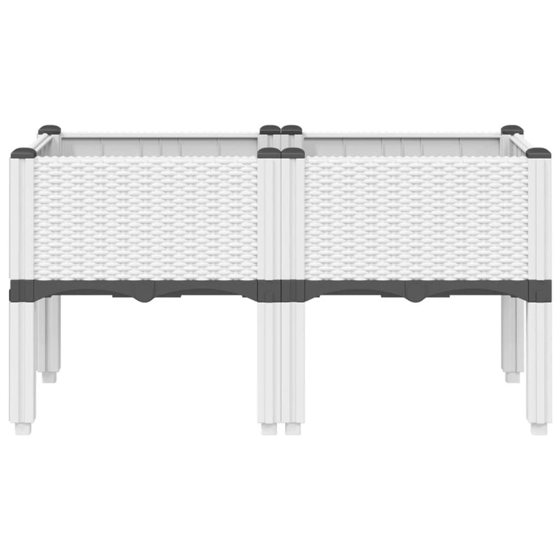 vidaXL fehér PP rácsos kerti ültetőláda 80 x 40 x 42 cm
