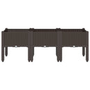 vidaXL barna PP rácsos kerti ültetőláda 120 x 40 x 42 cm