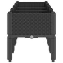 vidaXL fekete PP rácsos kerti ültetőláda 160 x 40 x 42 cm