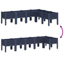 vidaXL kékszürke PP rácsos kerti ültetőláda 160 x 120 x 42 cm