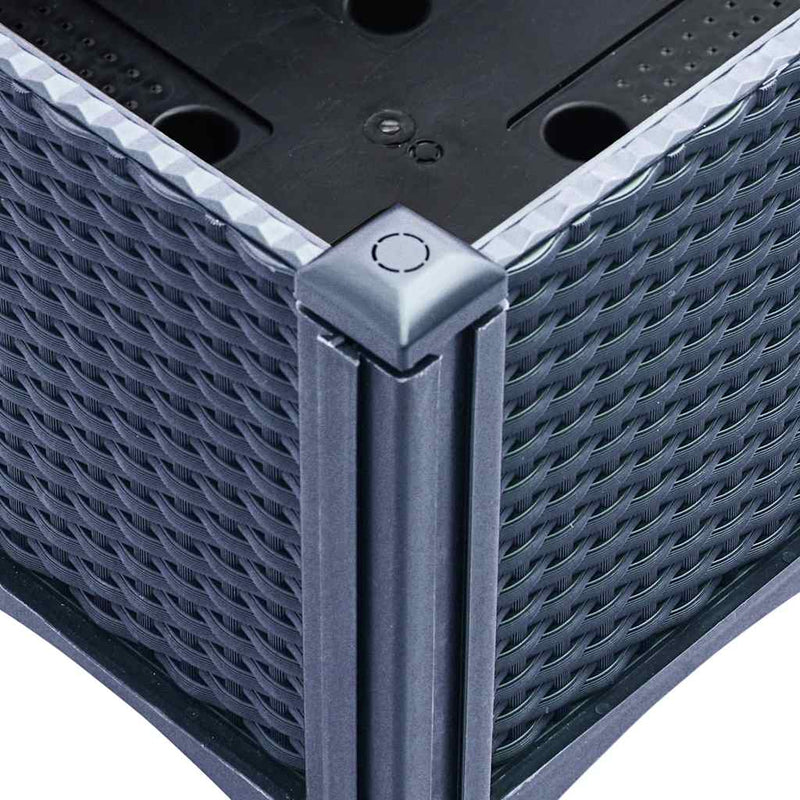 vidaXL kékszürke PP rácsos kerti ültetőláda 200 x 160 x 42 cm