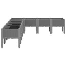 vidaXL világosszürke PP rácsos kerti ültetőláda 200 x 160 x 42 cm