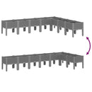 vidaXL világosszürke PP rácsos kerti ültetőláda 200 x 160 x 42 cm