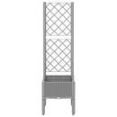vidaXL világosszürke PP rácsos kerti ültetőláda 40 x 40 x 142 cm