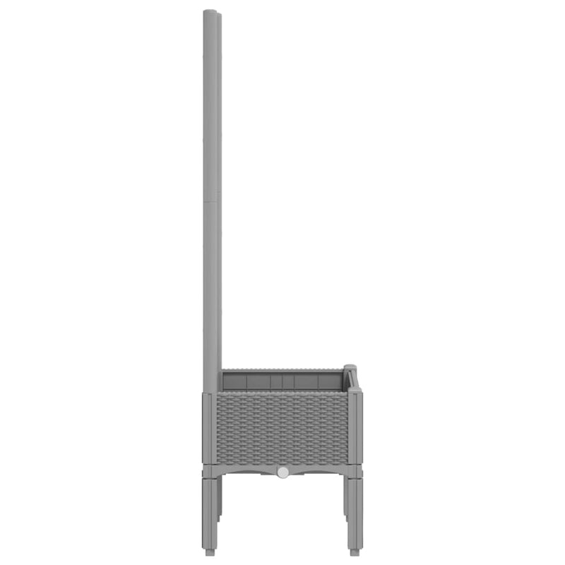 vidaXL világosszürke PP rácsos kerti ültetőláda 40 x 40 x 142 cm