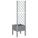 vidaXL világosszürke PP rácsos kerti ültetőláda 40 x 40 x 142 cm
