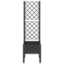 vidaXL fekete polipropilén rácsos kerti ültetőláda 40 x 40 x 142 cm