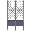 vidaXL szürke PP rácsos kerti ültetőláda 80 x 40 x 142 cm