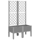 vidaXL világosszürke PP rácsos kerti ültetőláda 80 x 40 x 142 cm