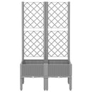 vidaXL világosszürke PP rácsos kerti ültetőláda 80 x 40 x 142 cm