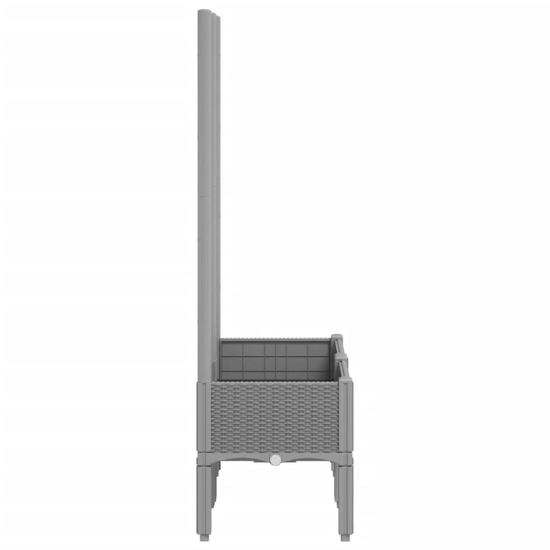 vidaXL világosszürke PP rácsos kerti ültetőláda 80 x 40 x 142 cm