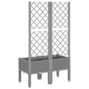 vidaXL világosszürke PP rácsos kerti ültetőláda 80 x 40 x 142 cm