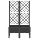 vidaXL fekete polipropilén rácsos kerti ültetőláda 80 x 40 x 142 cm