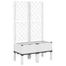 vidaXL fehér PP rácsos kerti ültetőláda 80 x 40 x 142 cm