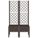 vidaXL barna polipropilén rácsos kerti ültetőláda 80 x 40 x 142 cm