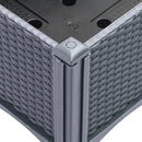 vidaXL szürke PP rácsos kerti ültetőláda 120 x 40 x 142 cm