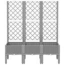 vidaXL világosszürke PP rácsos kerti ültetőláda 120 x 40 x 142 cm