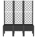 vidaXL fekete polipropilén rácsos kerti ültetőláda 120 x 40 x 142 cm