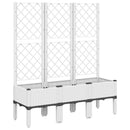 vidaXL fehér polipropilén rácsos kerti ültetőláda 120 x 40 x 142 cm