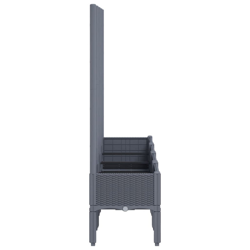 vidaXL szürke PP rácsos kerti ültetőláda 160 x 40 x 142 cm