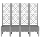 vidaXL világosszürke PP rácsos kerti ültetőláda 160 x 40 x 142 cm