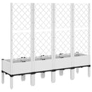 vidaXL fehér polipropilén rácsos kerti ültetőláda 160 x 40 x 142 cm