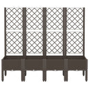 vidaXL barna polipropilén rácsos kerti ültetőláda 160 x 40 x 142 cm