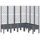 vidaXL szürke PP rácsos kerti ültetőláda 160 x 120 x 142 cm