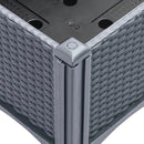 vidaXL szürke PP rácsos kerti ültetőláda 160 x 120 x 142 cm