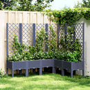 vidaXL kékszürke PP rácsos kerti ültetőláda 160 x 120 x 142 cm