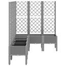 vidaXL világosszürke PP rácsos kerti ültetőláda 160 x 120 x 142 cm