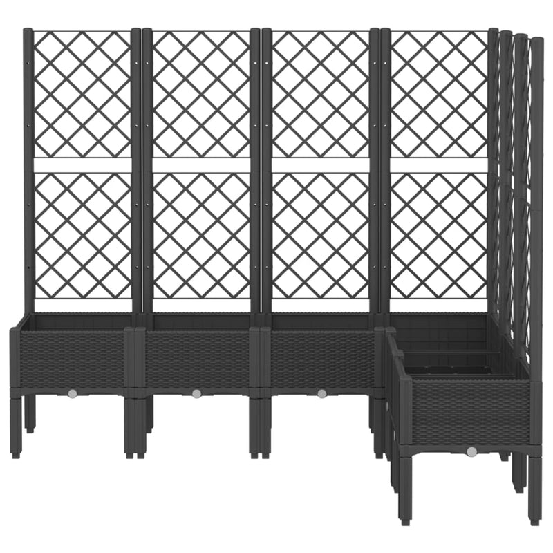 vidaXL fekete polipropilén rácsos kerti ültetőláda 160 x 120 x 142 cm