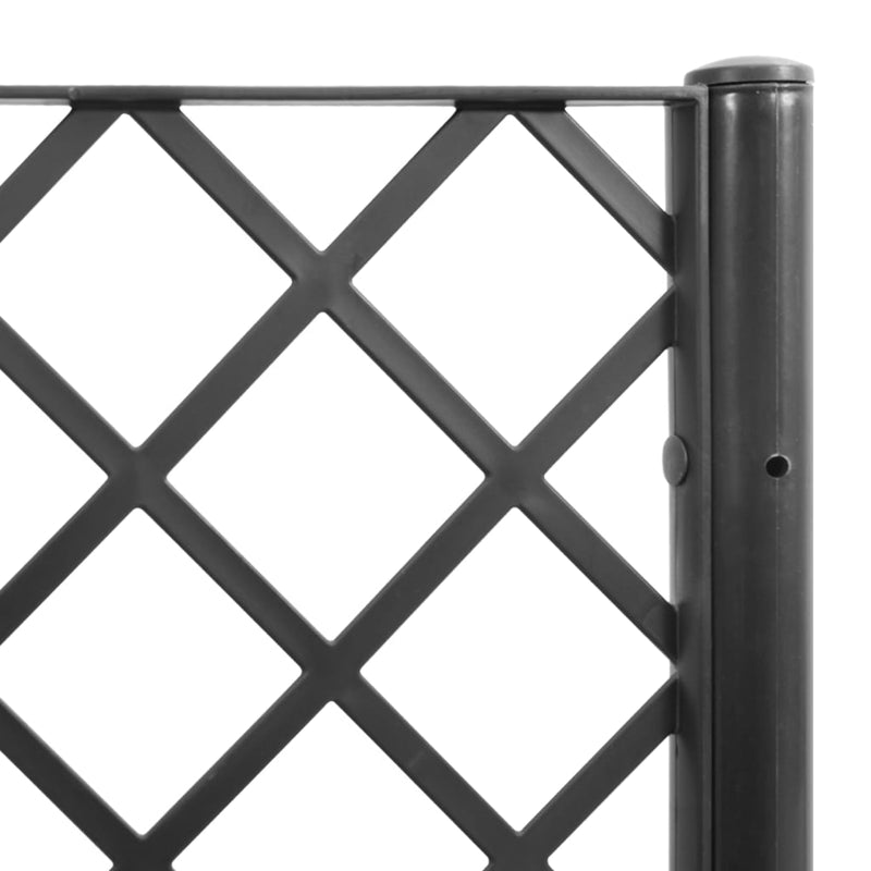 vidaXL fekete polipropilén rácsos kerti ültetőláda 160 x 120 x 142 cm