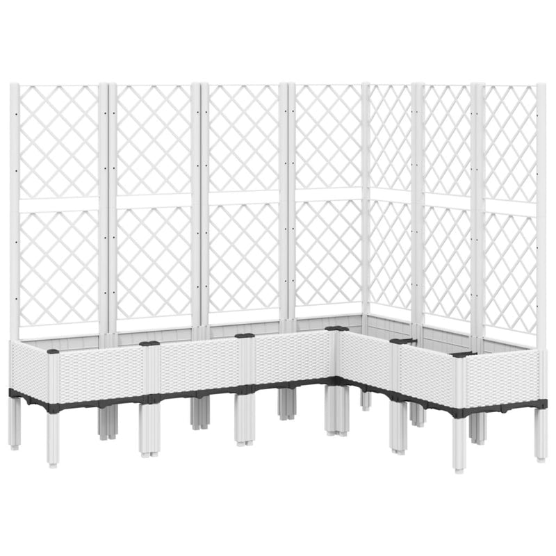 vidaXL fehér polipropilén rácsos kerti ültetőláda 160 x 120 x 142 cm