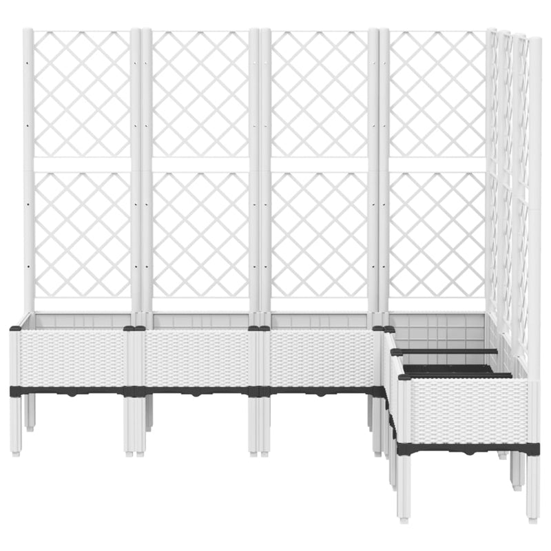 vidaXL fehér polipropilén rácsos kerti ültetőláda 160 x 120 x 142 cm