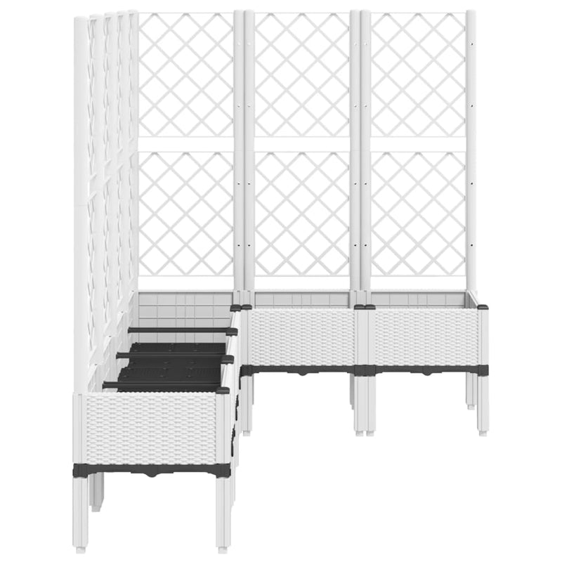 vidaXL fehér polipropilén rácsos kerti ültetőláda 160 x 120 x 142 cm