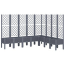 vidaXL szürke polipropilén rácsos kerti ültetőláda 200 x 160 x 142 cm