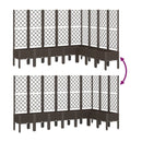 vidaXL barna polipropilén rácsos kerti ültetőláda 200 x 160 x 142 cm