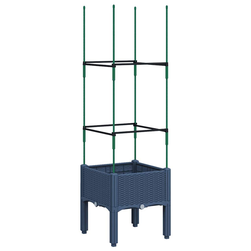 vidaXL kékszürke polipropilén rácsos kerti ültetőláda 40 x 40 x 142,5 cm