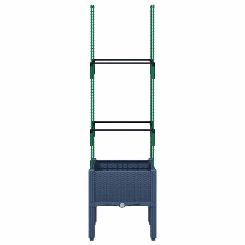 vidaXL kékszürke polipropilén rácsos kerti ültetőláda 40 x 40 x 142,5 cm