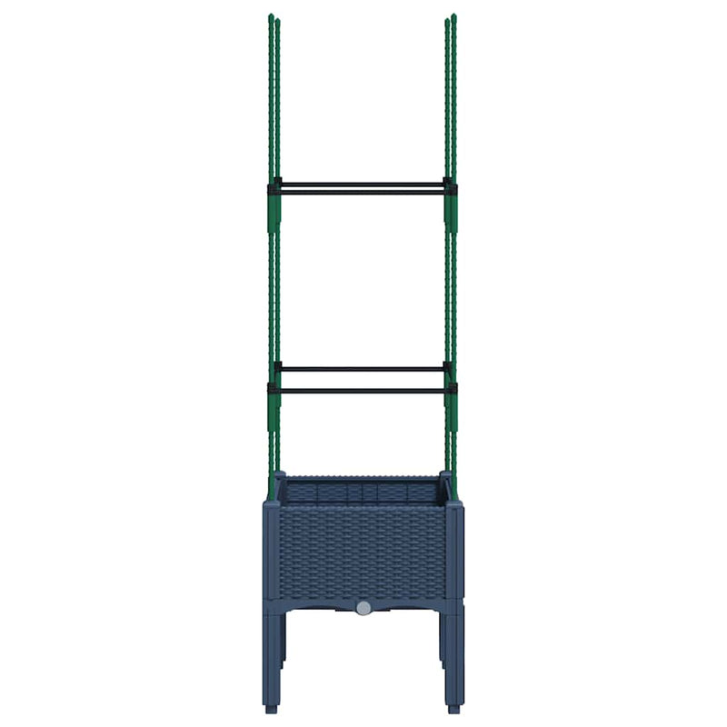 vidaXL kékszürke polipropilén rácsos kerti ültetőláda 40 x 40 x 142,5 cm